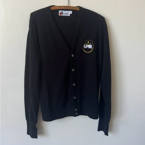 Vintage Black Cardigan 1980’s Leaders and Positive Role Models Grunge Cardigan - Picture 2 of 5